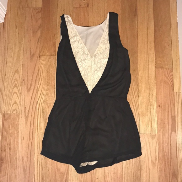 Other - Black Romper with Lace Back
